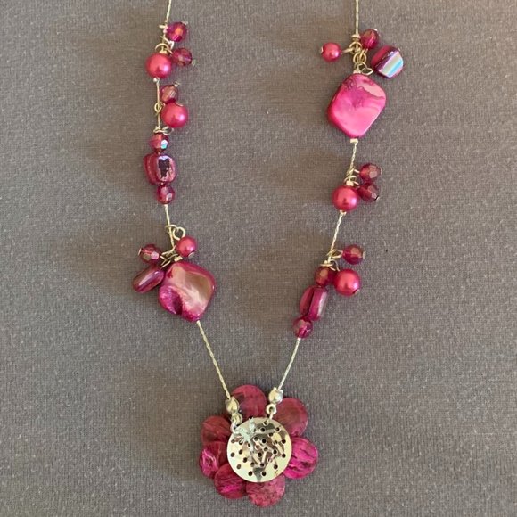 Barbiecore Pink Statement Necklace and Earring set - Picture 8 of 10